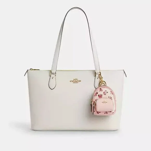 NWT 🌸 COACH 🌸 Mini Court Backpack Bag Charm With Rosette Print - Picture 2 of 5